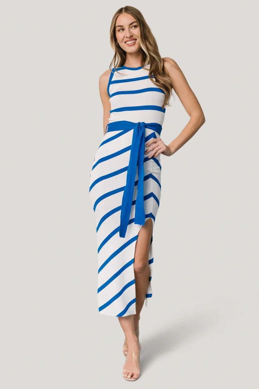 Chelsea Knit Dress | White + Blue