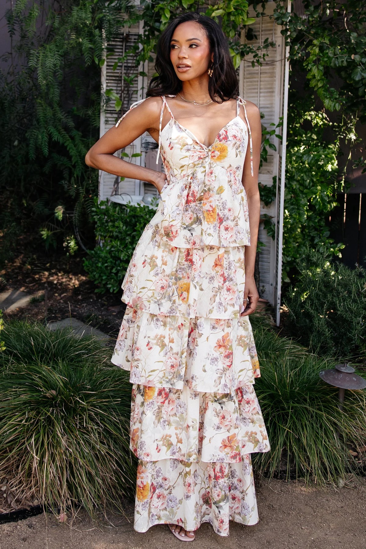Angelica Tiered Maxi Dress | Multi Floral