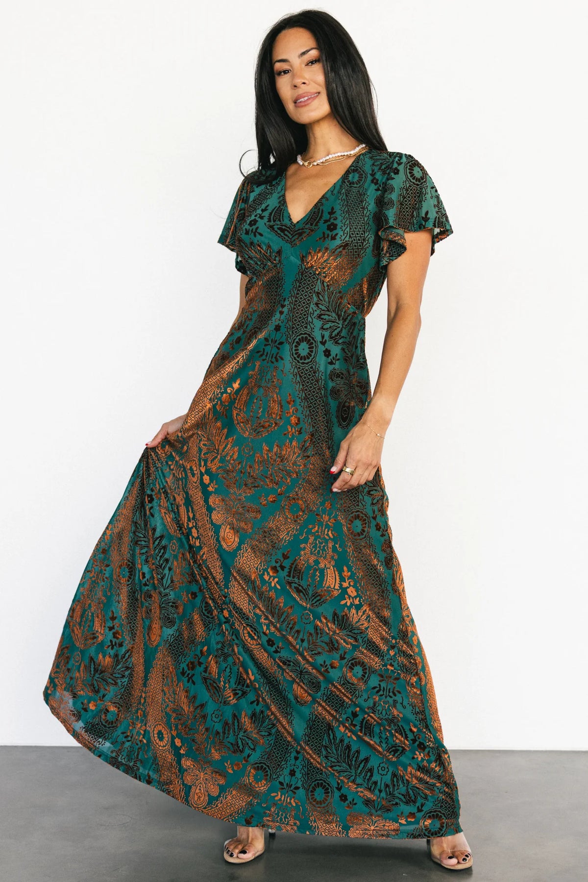 Kimberly Velvet Maxi Dress | Jade + Bronze