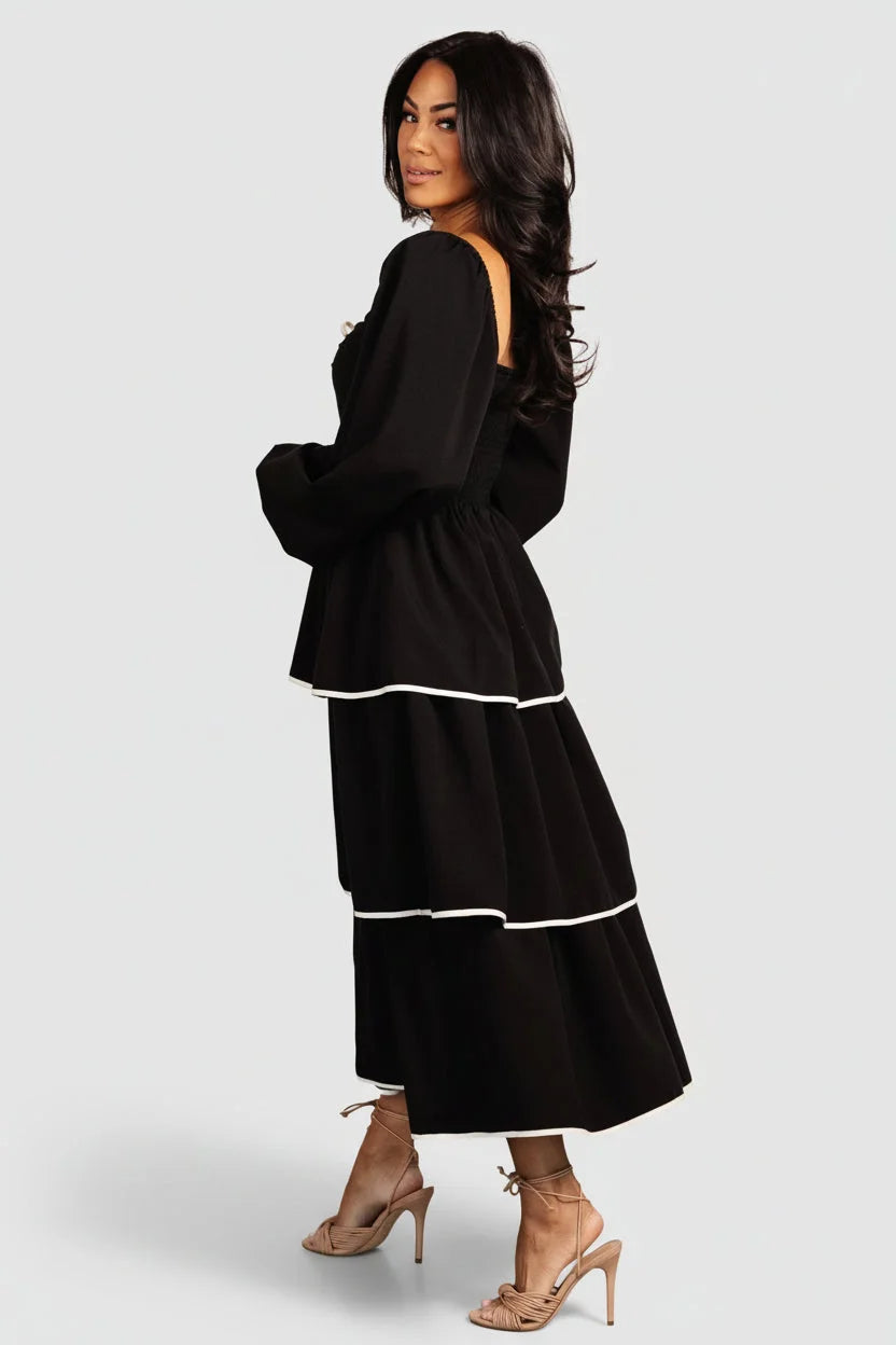 Barcelona Tiered Dress | Black