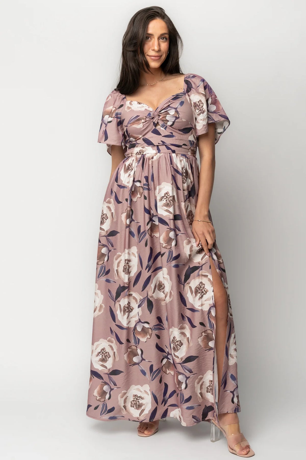 Aveline Maxi Dress | Dusty Mauve Floral