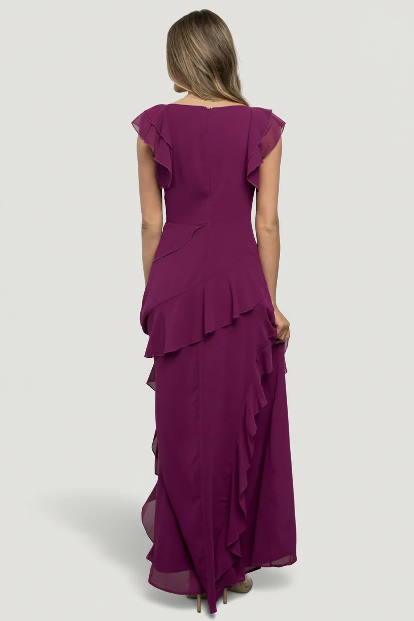 Margaret Ruffle Maxi Dress | Orchid