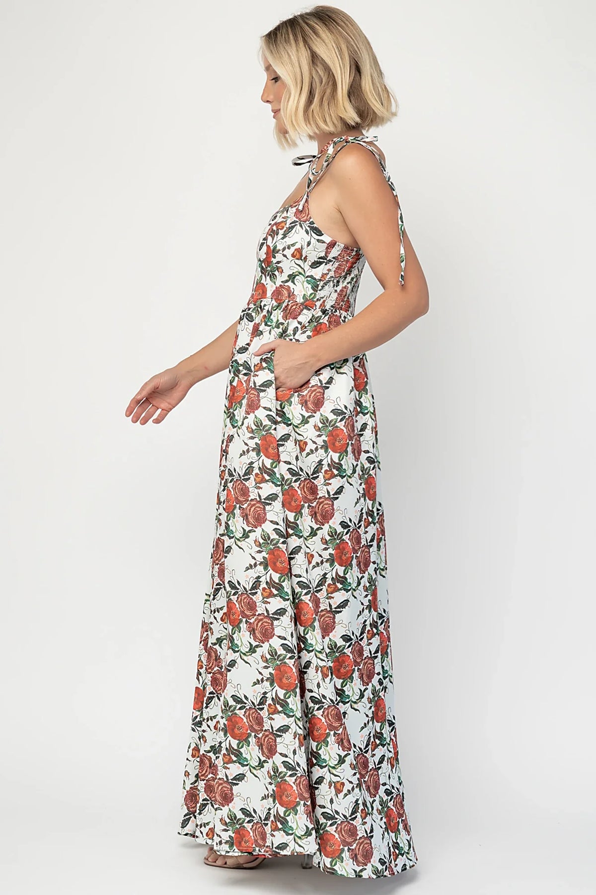 Nadine Maxi Dress | Red + Green Floral