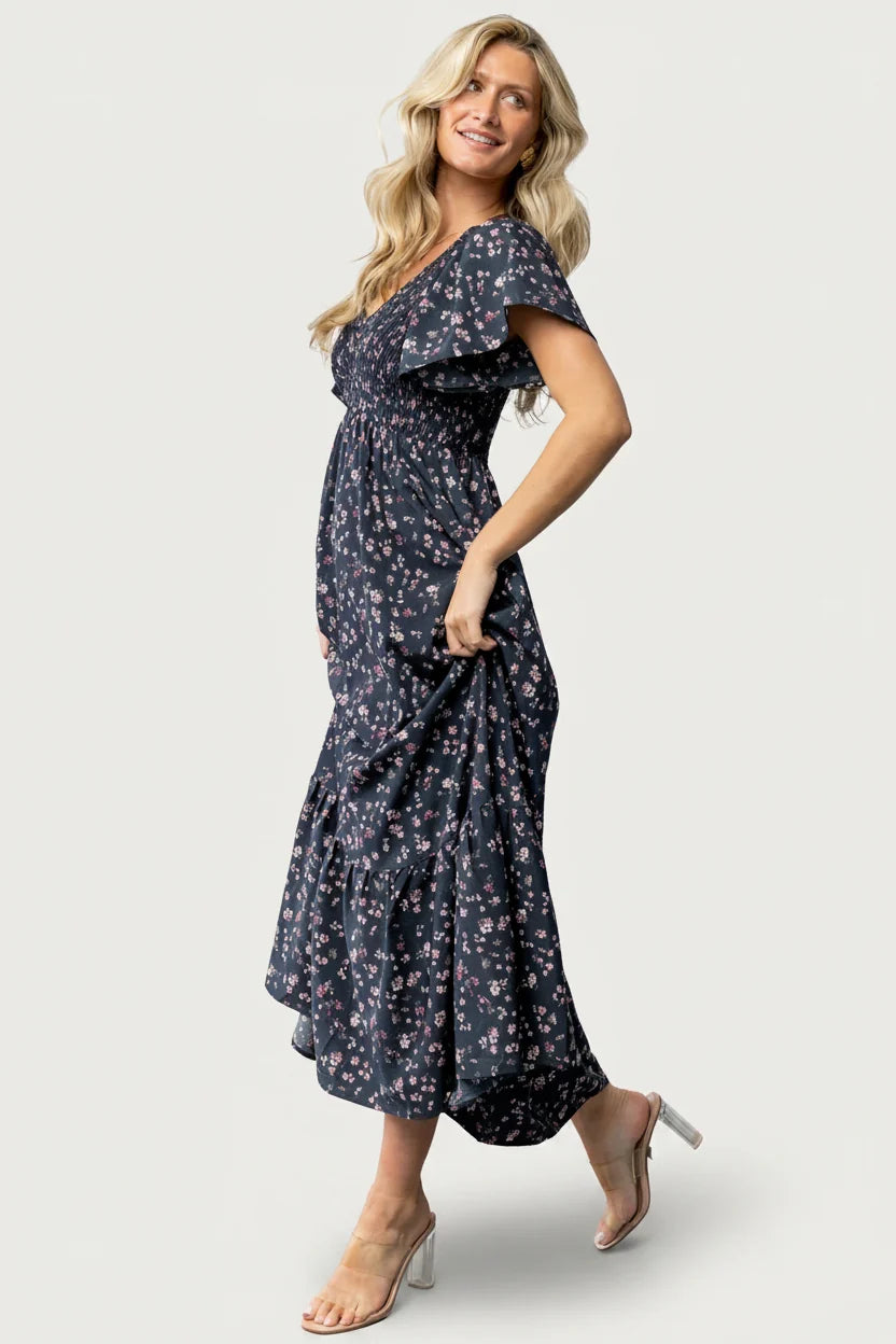 Jerah Smocked Dress | Midnight Floral